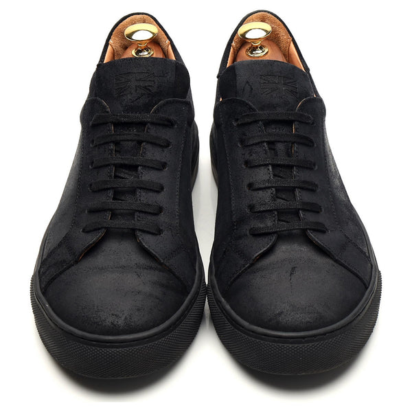 Goral 'Kelham' Black Waxy Leather Sneakers UK 10 F Abbot's Shoes
