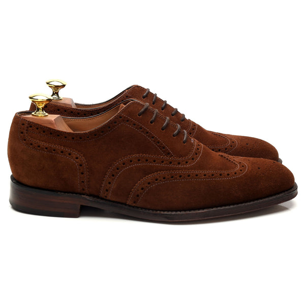 1880 'Buckingham' Brown Suede Oxford Brogues UK F Abbot's Shoes