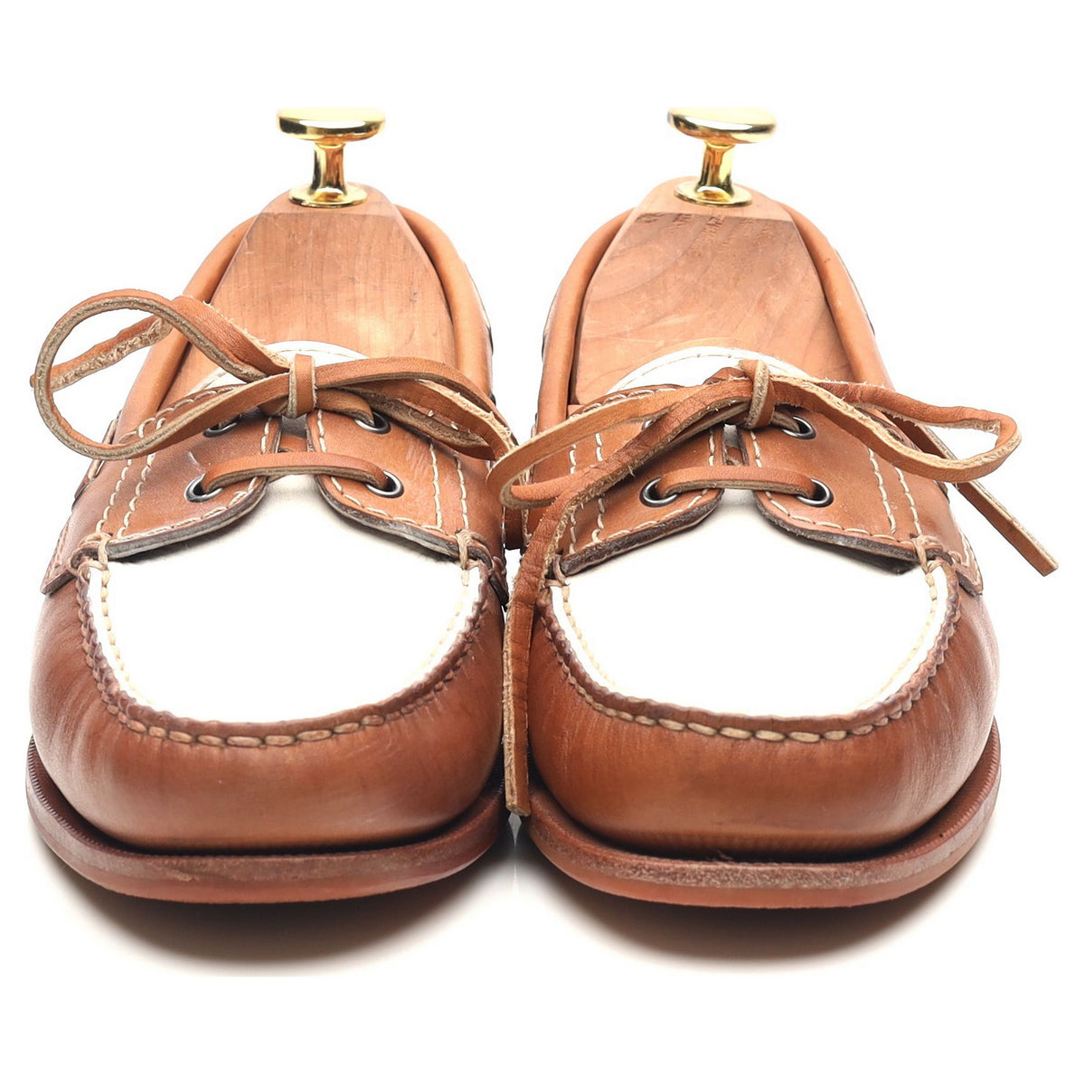 Women&#39;s Brown White Deck Shoes UK 4.5