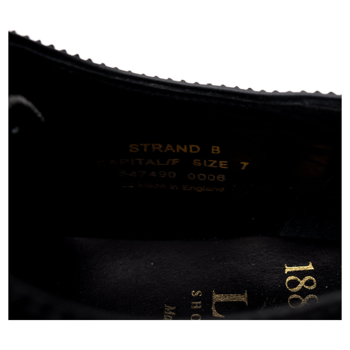 1880 &#39;Strand&#39; Black Leather Oxford Semi Brogues UK 7 F