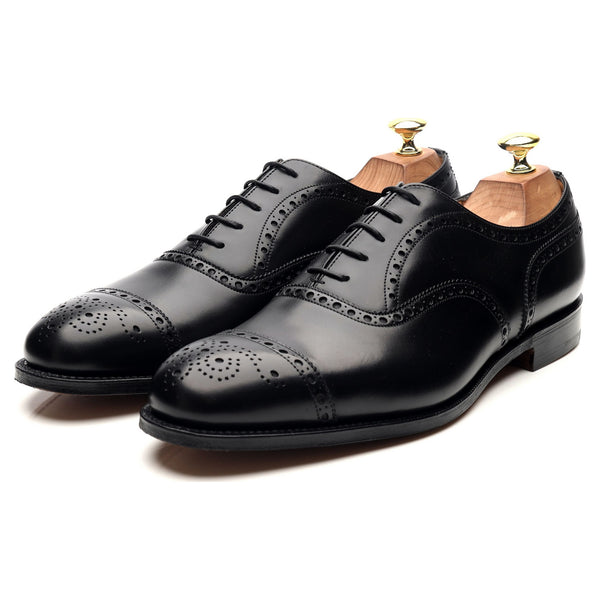 Diplomat' Black Leather Oxford Semi Brogues UK 8.5 F - Abbot's Shoes
