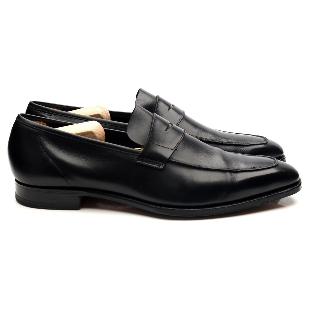 &#39;George&#39; Black Leather Loafers UK 9.5 E