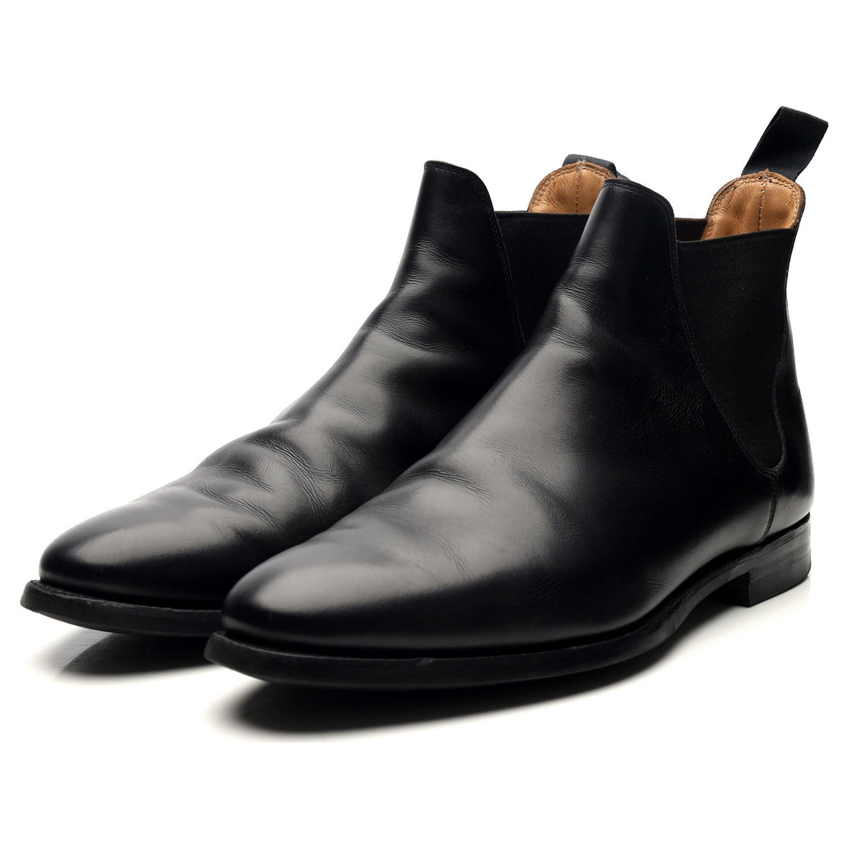 &#39;Chelsea 8&#39; Black Leather Boots UK 7.5 E