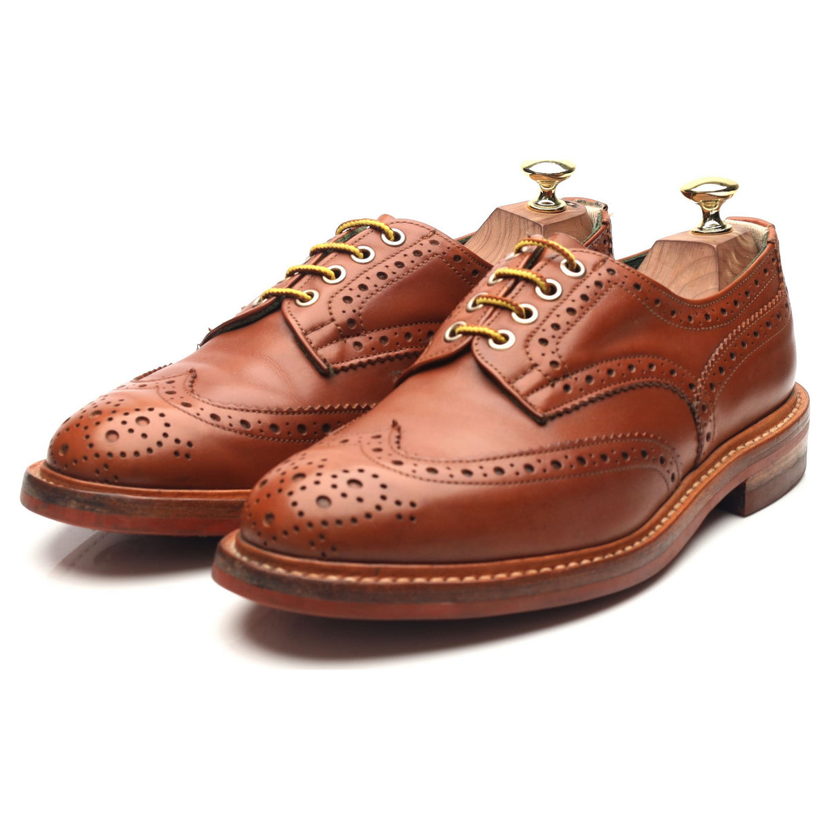 &#39;Bourton&#39; Tan Brown Leather Country Derby Brogues UK 7