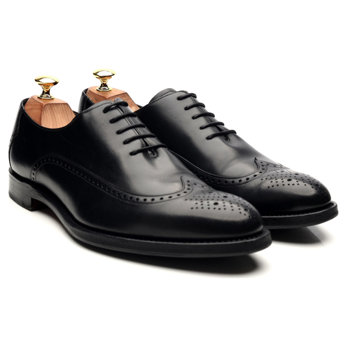 1880 &#39;Beaufort&#39; Black Leather Oxford UK 8 G