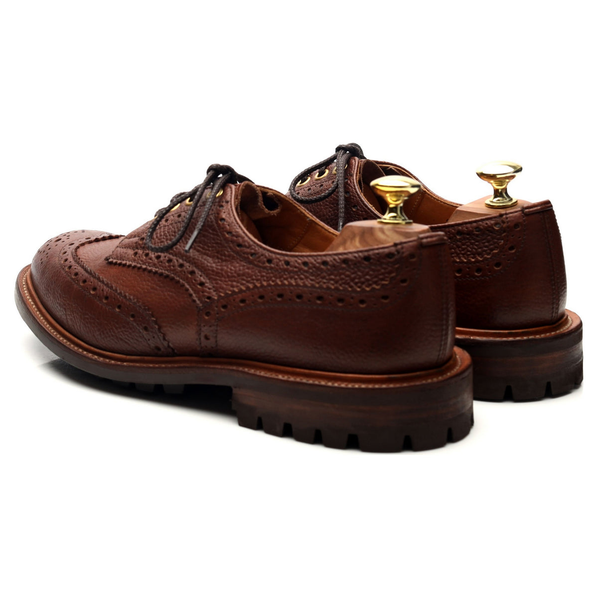 &#39;Bourton&#39; Brown Leather Derby Brogues UK 7