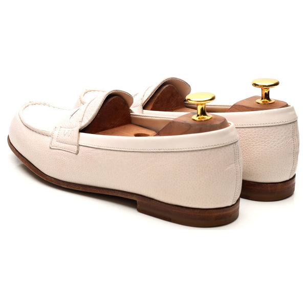Women's White Leather Loafers UK 4.5 D Abbot's Shoes