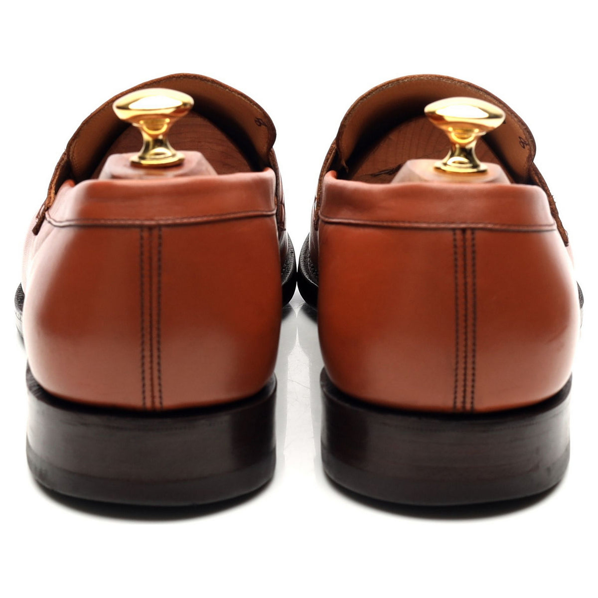&#39;Sears&#39; Tan Brown Leather Loafers UK 9.5 F