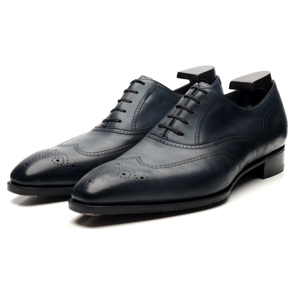 Deco &#39;Mitchell&#39; Navy Blue Leather Oxford Brogues UK 10.5 F