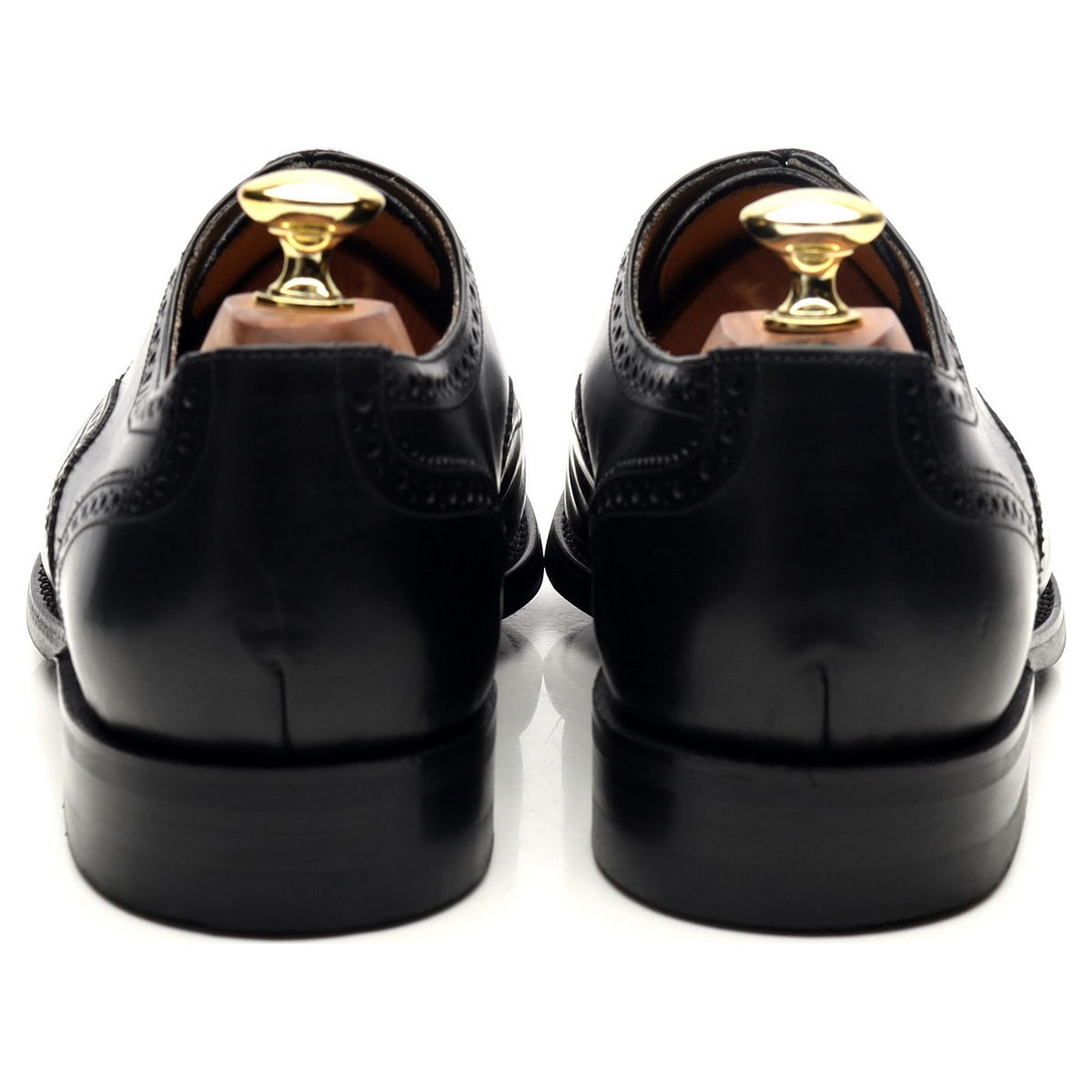 &#39;Mirfield&#39; Black Leather Oxford Brogues UK 7.5 F