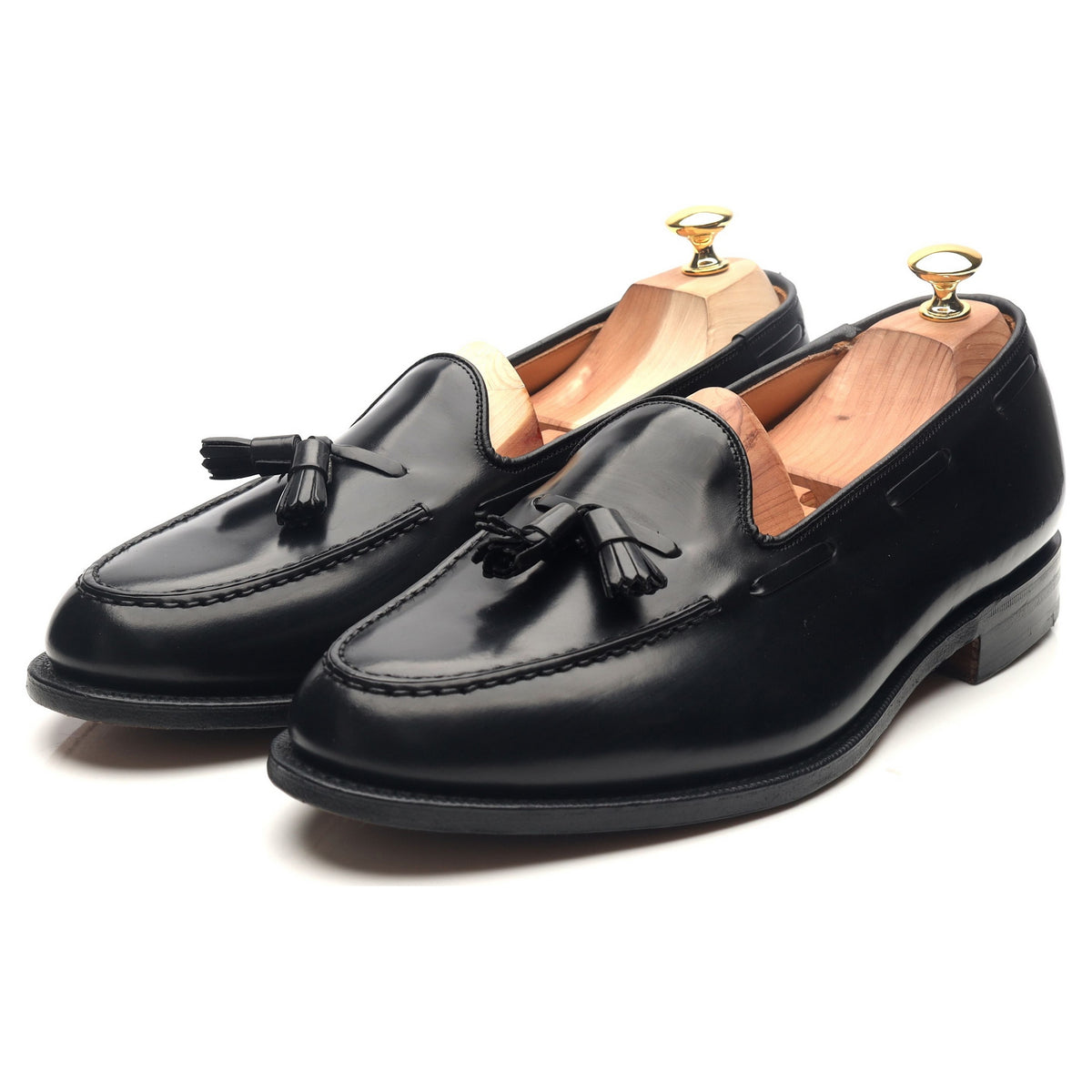 &#39;Keats II&#39; Black Leather Tassel Loafers UK 11.5 G