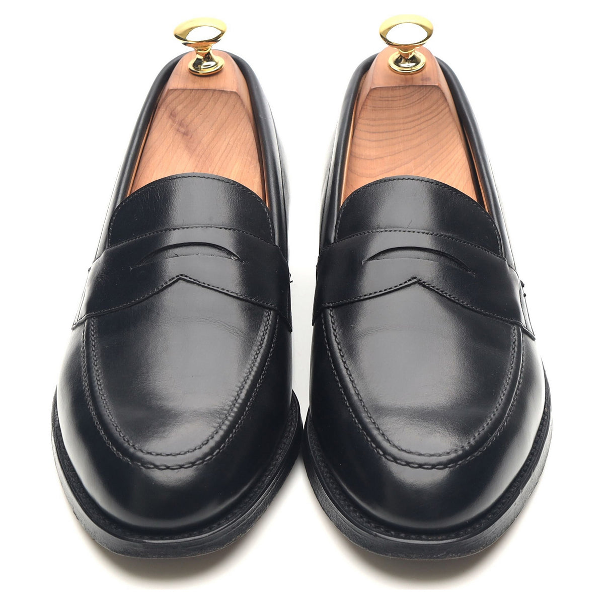 &#39;Arran&#39; Black Leather Loafers UK 6 F