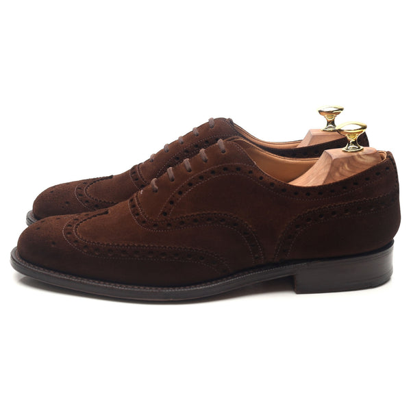 Chetwynd' Dark Brown Suede Brogues UK 7.5 F - Abbot's Shoes