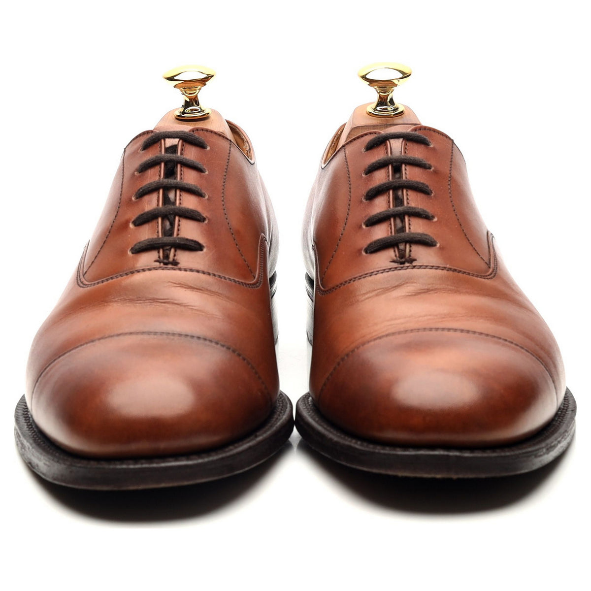 &#39;Balmoral&#39; Tan Brown Leather Oxford UK 6 F