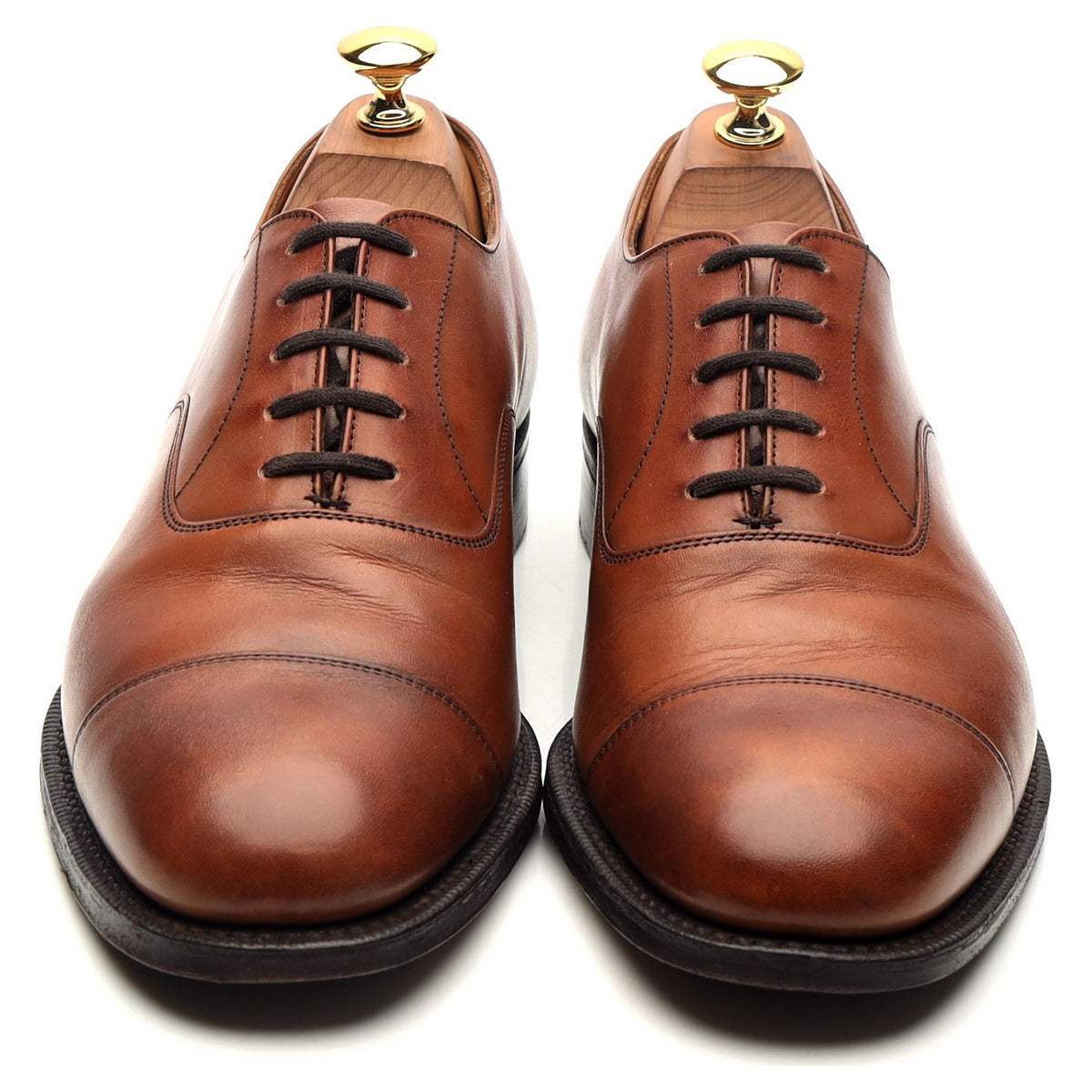 &#39;Balmoral&#39; Tan Brown Leather Oxford UK 6 F