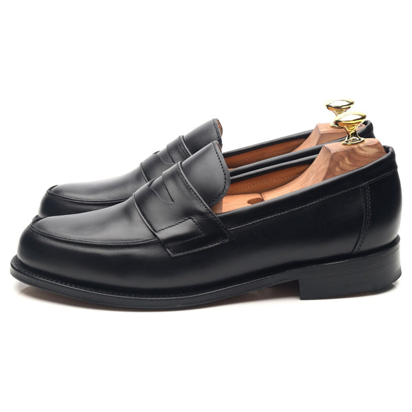 Epsom' Black Leather Loafers UK E Abbot's Shoes - Main Image