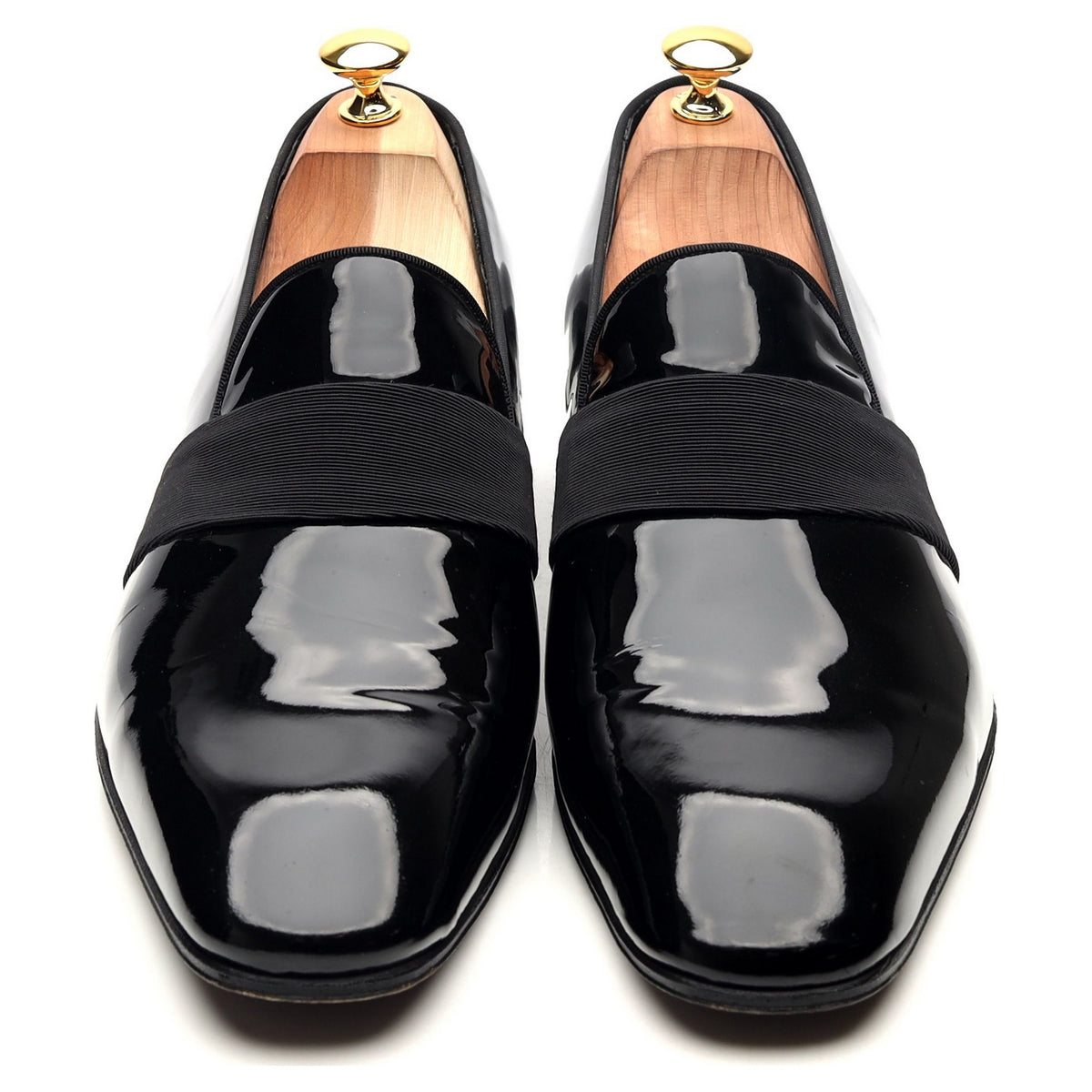 Black Patent Leather Slip On Loafers UK 10 US 11