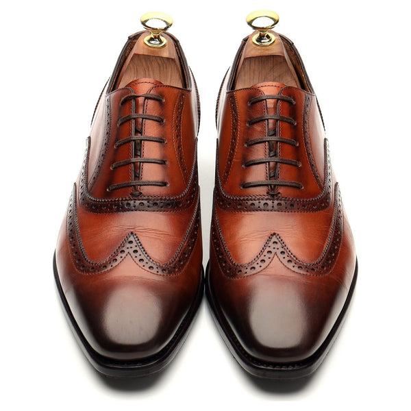 Paolo Scafora 'Galia' Tan Brown Leather Oxford Brogues UK US D