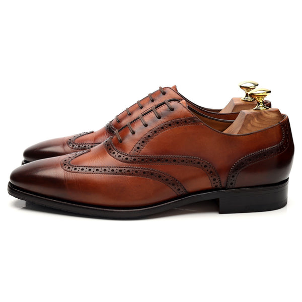 Paolo Scafora 'Galia' Tan Brown Leather Oxford Brogues UK US D