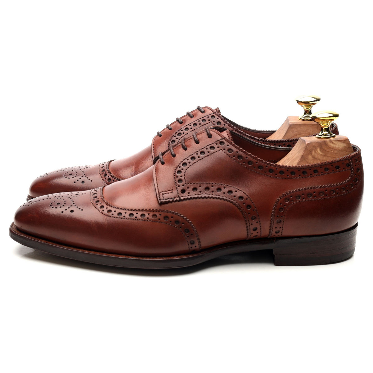Wildsmith &#39;Covent&#39; Tan Brown Leather Derby Brogues UK 7 F