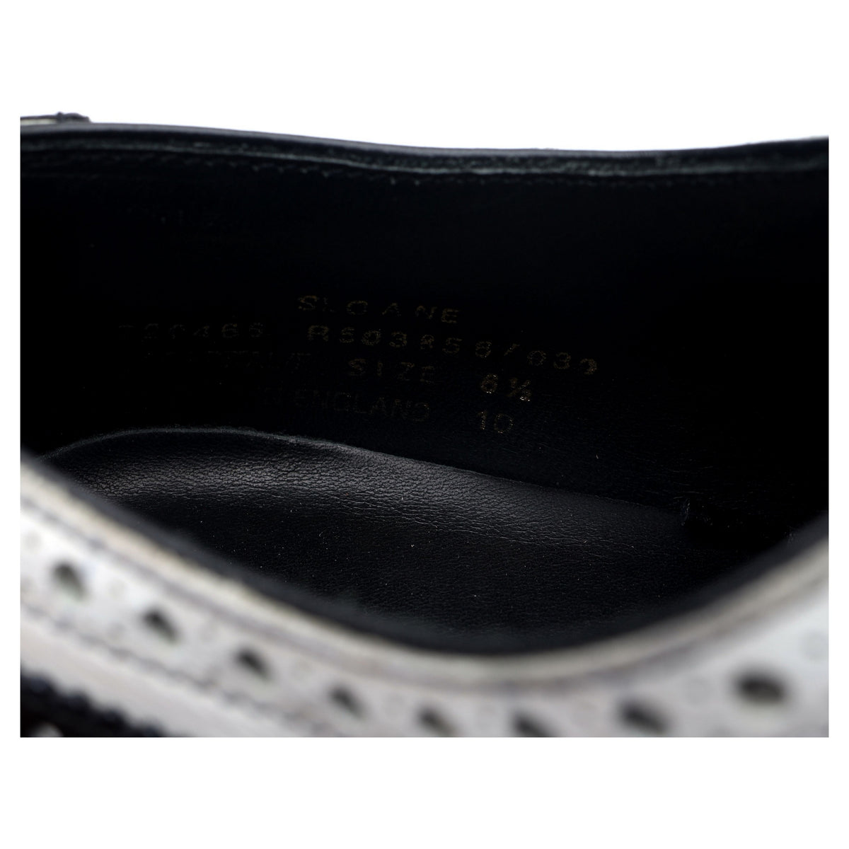 1880 &#39;Sloane&#39; Black White Leather Spectator Brogues UK 6.5 F