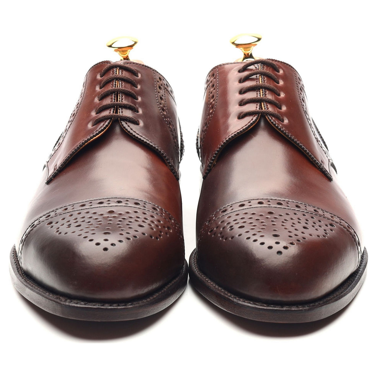 &#39;Alt-Wiener&#39; Brown Cordovan Leather Derby Brogues UK 10.5 F