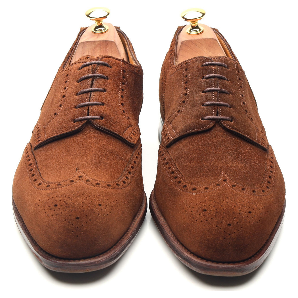 &#39;Darby&#39; Brown Suede Derby Brogues UK 10 E