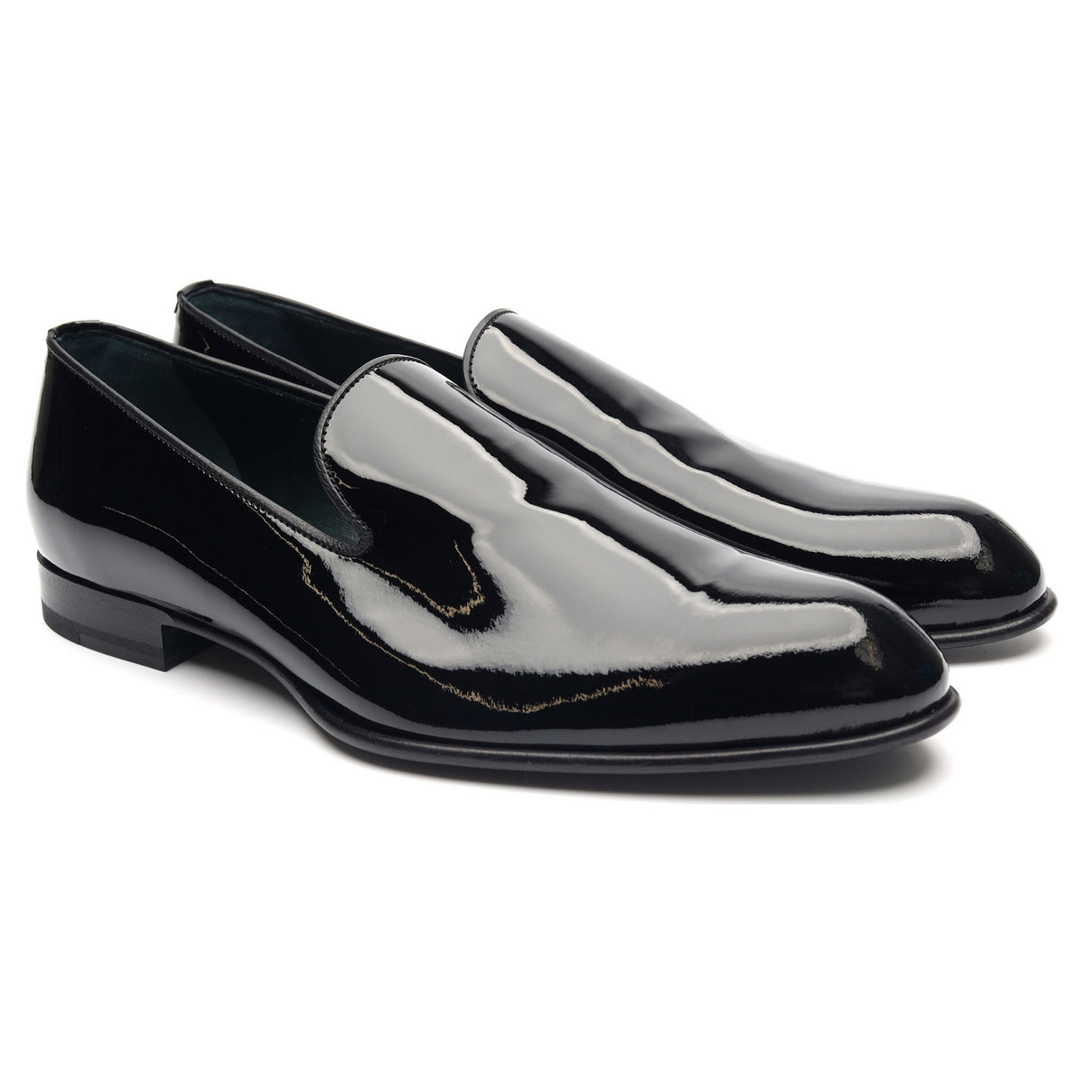 Black Patent Leather Evening Loafers UK 8