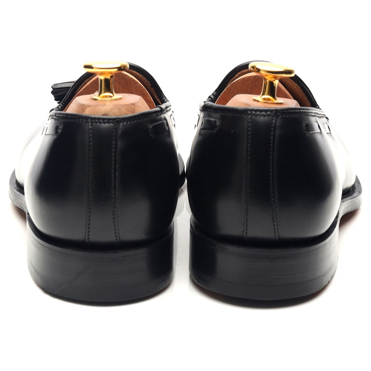 &#39;Keats II&#39; Black Leather Tassel Loafers UK 6 G
