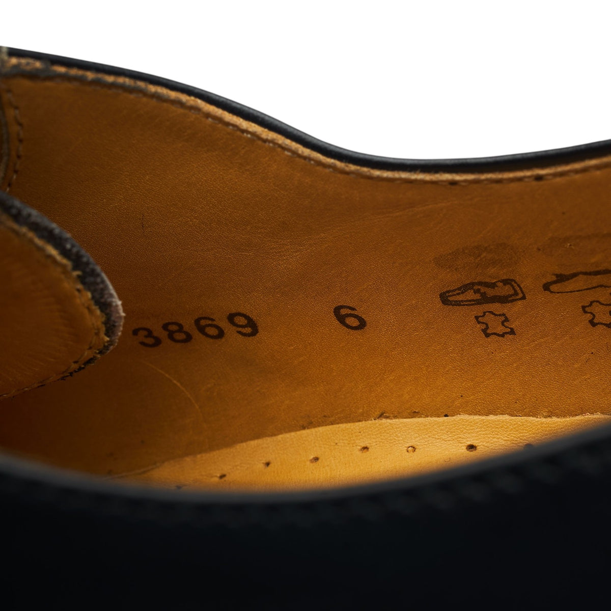 '3869' Black Leather Oxford UK 6