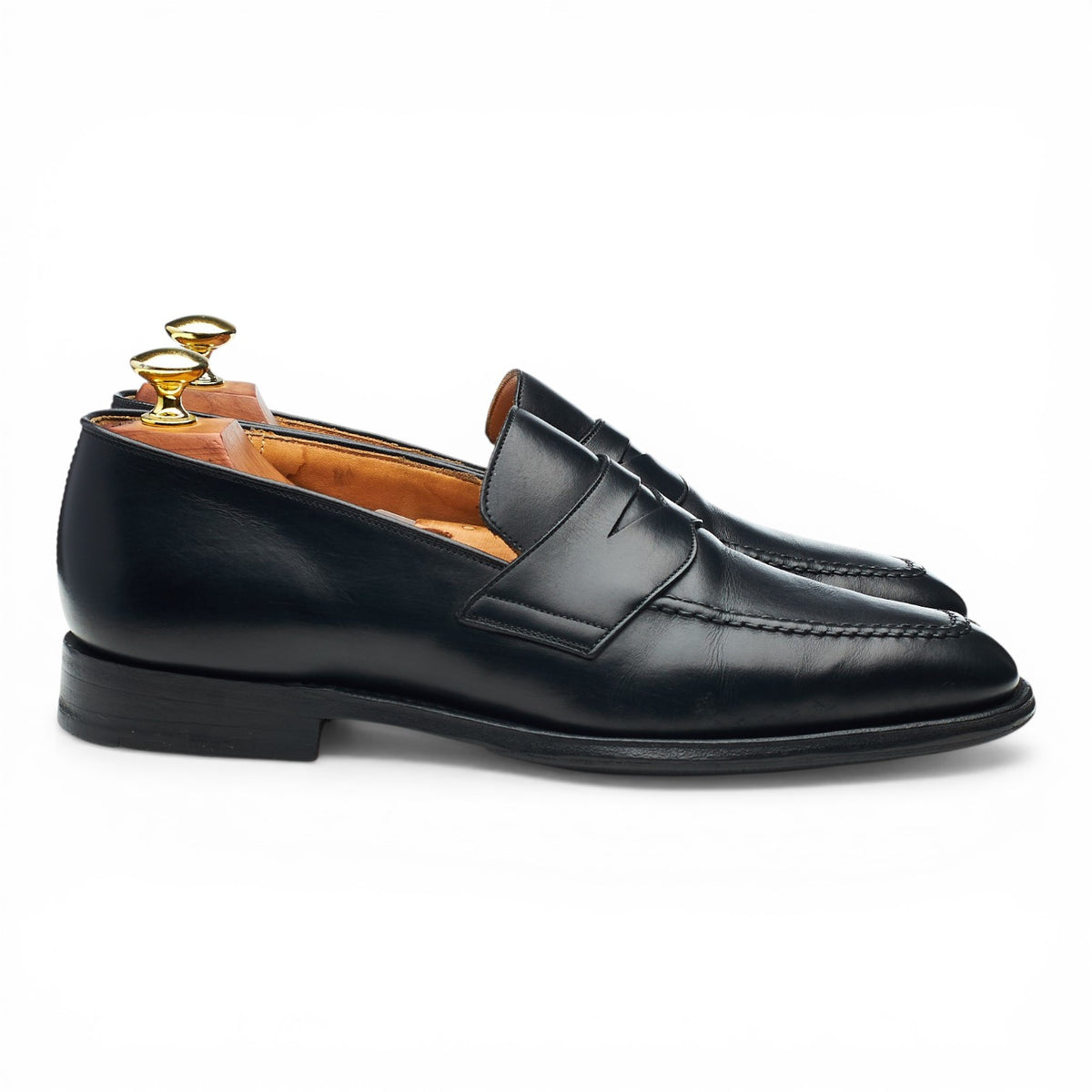 'Hertford' Black Leather Loafers UK 7 G