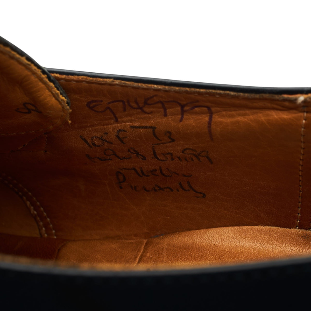 'Piccadilly' Black Leather Brogue Monk Strap UK 10.5 F