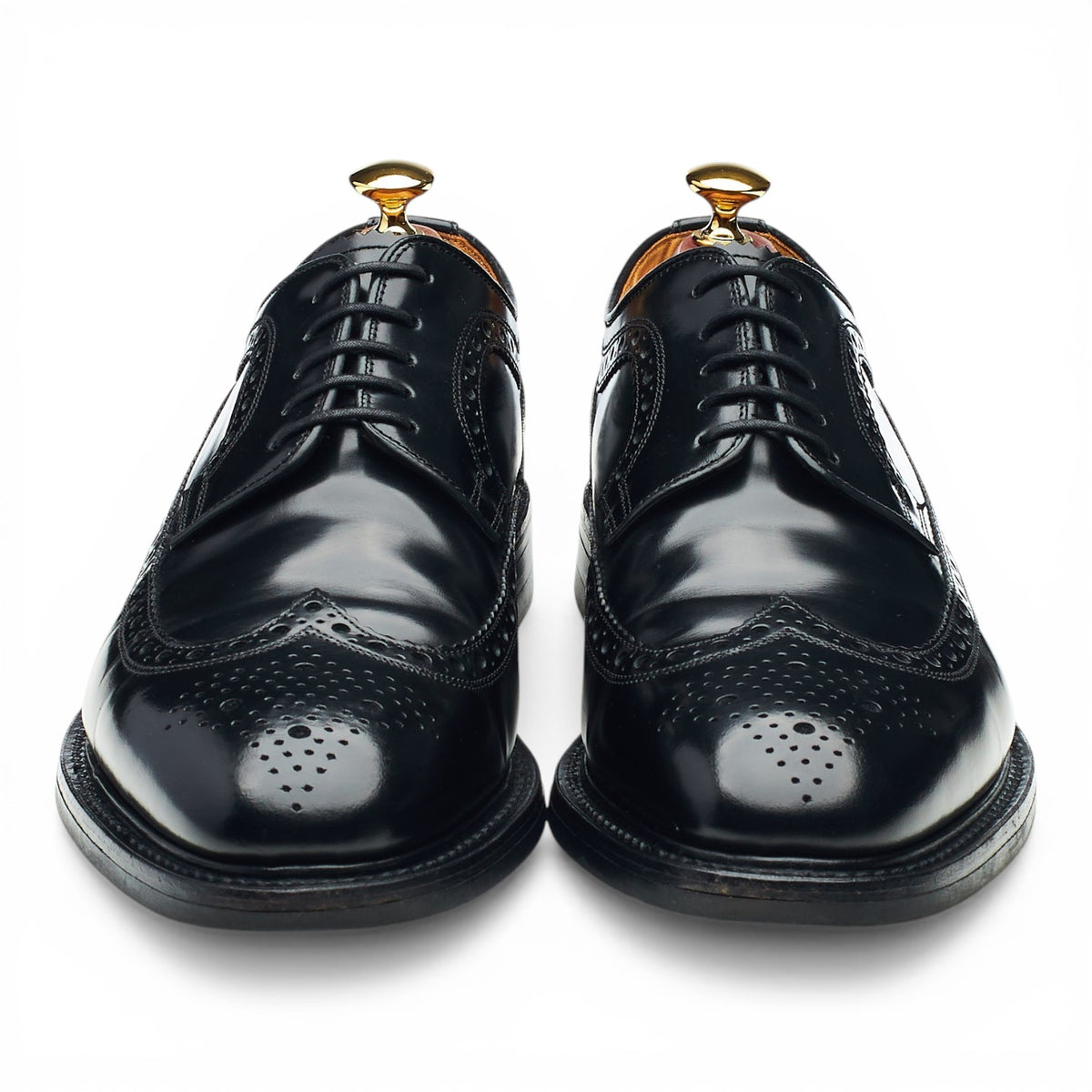 'Sovereign' Black Leather Derby Brogues UK 9.5 F