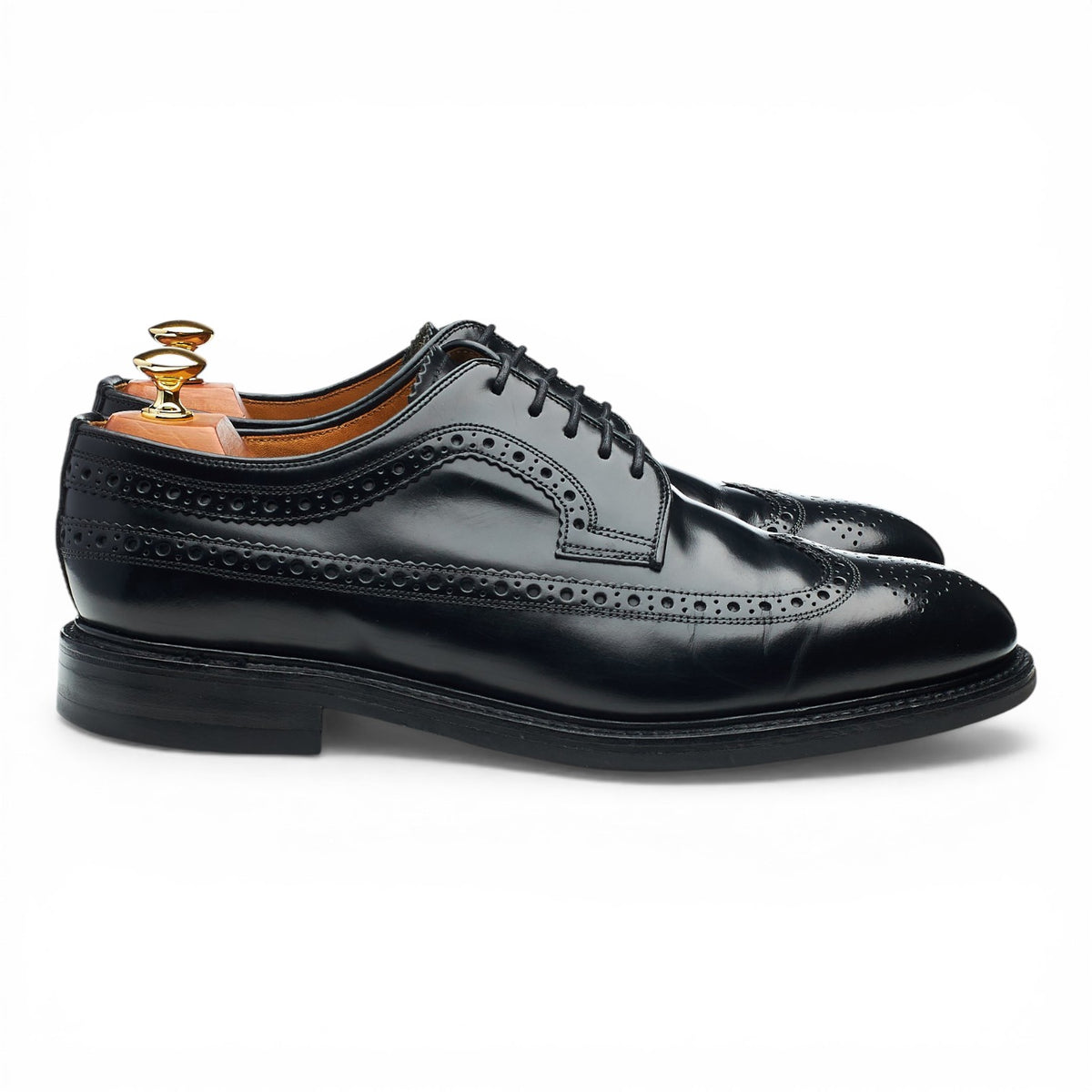 'Sovereign' Black Leather Derby Brogues UK 9.5 F