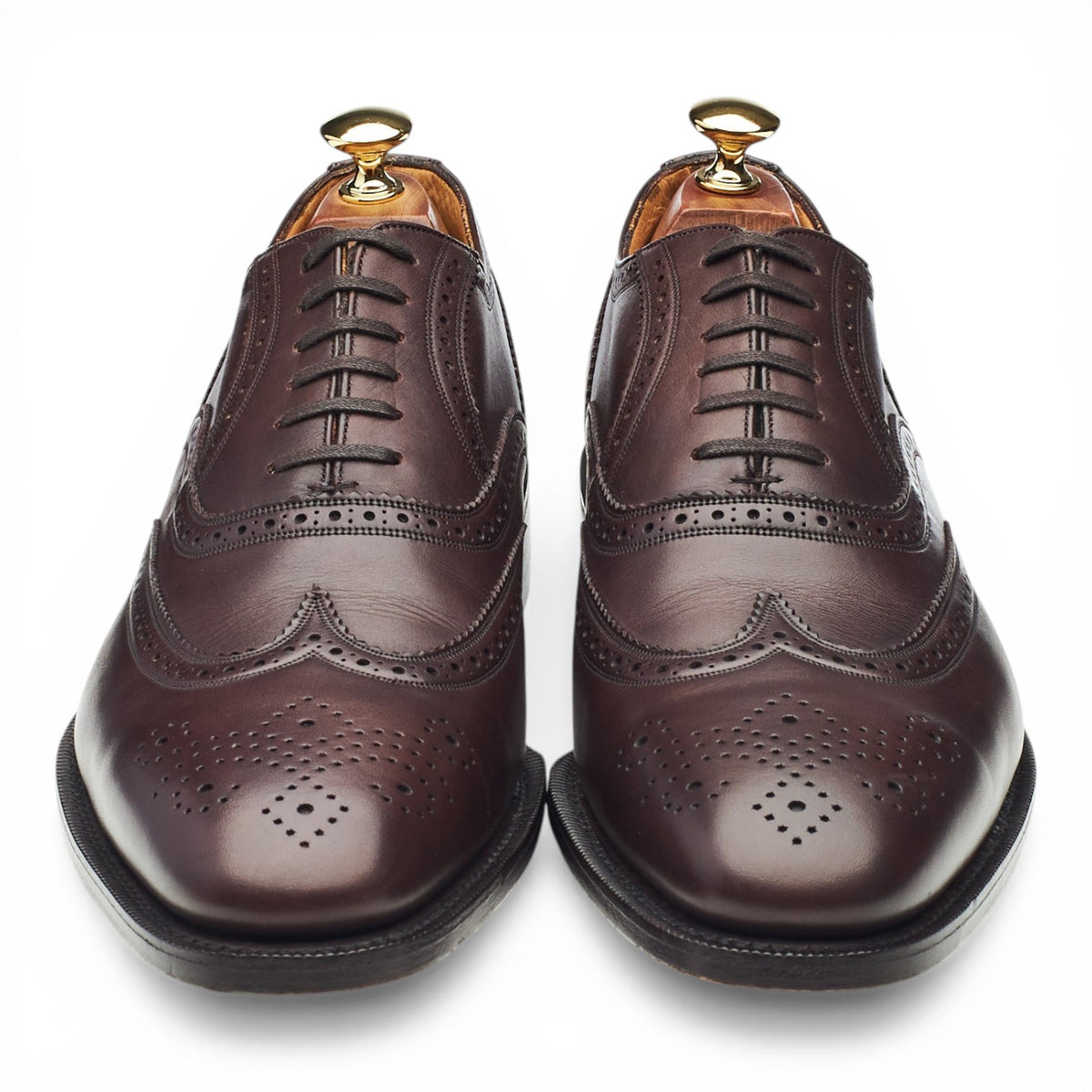 'Charles' Dark Brown Leather Oxford Brogues UK 9.5 F