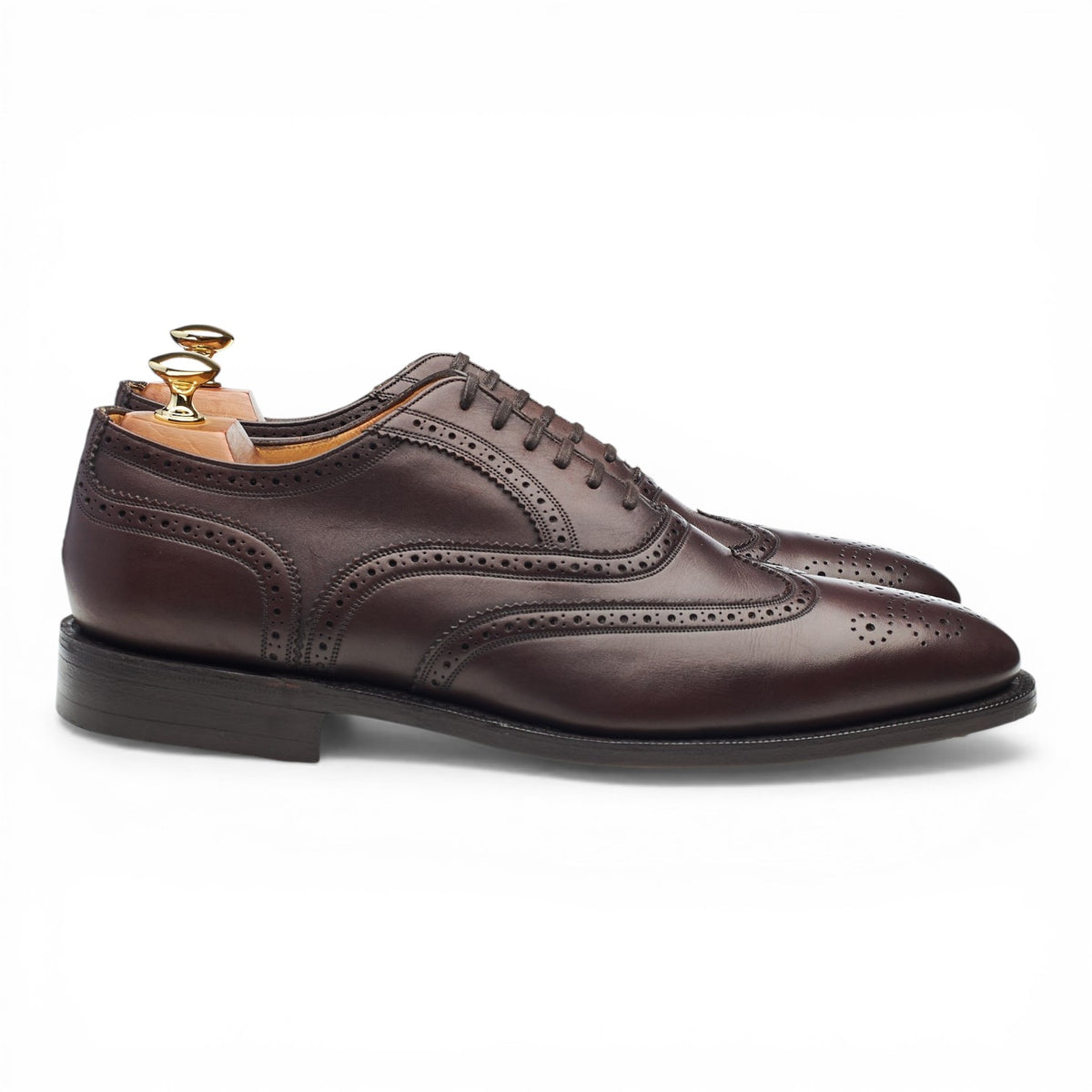 'Charles' Dark Brown Leather Oxford Brogues UK 9.5 F