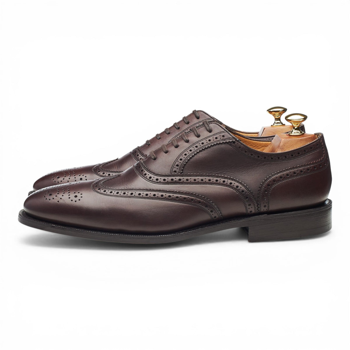 'Charles' Dark Brown Leather Oxford Brogues UK 9.5 F
