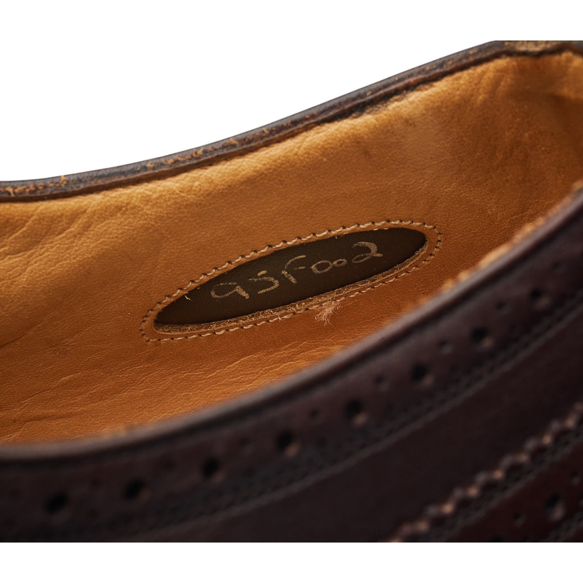 'Charles' Dark Brown Leather Oxford Brogues UK 9.5 F