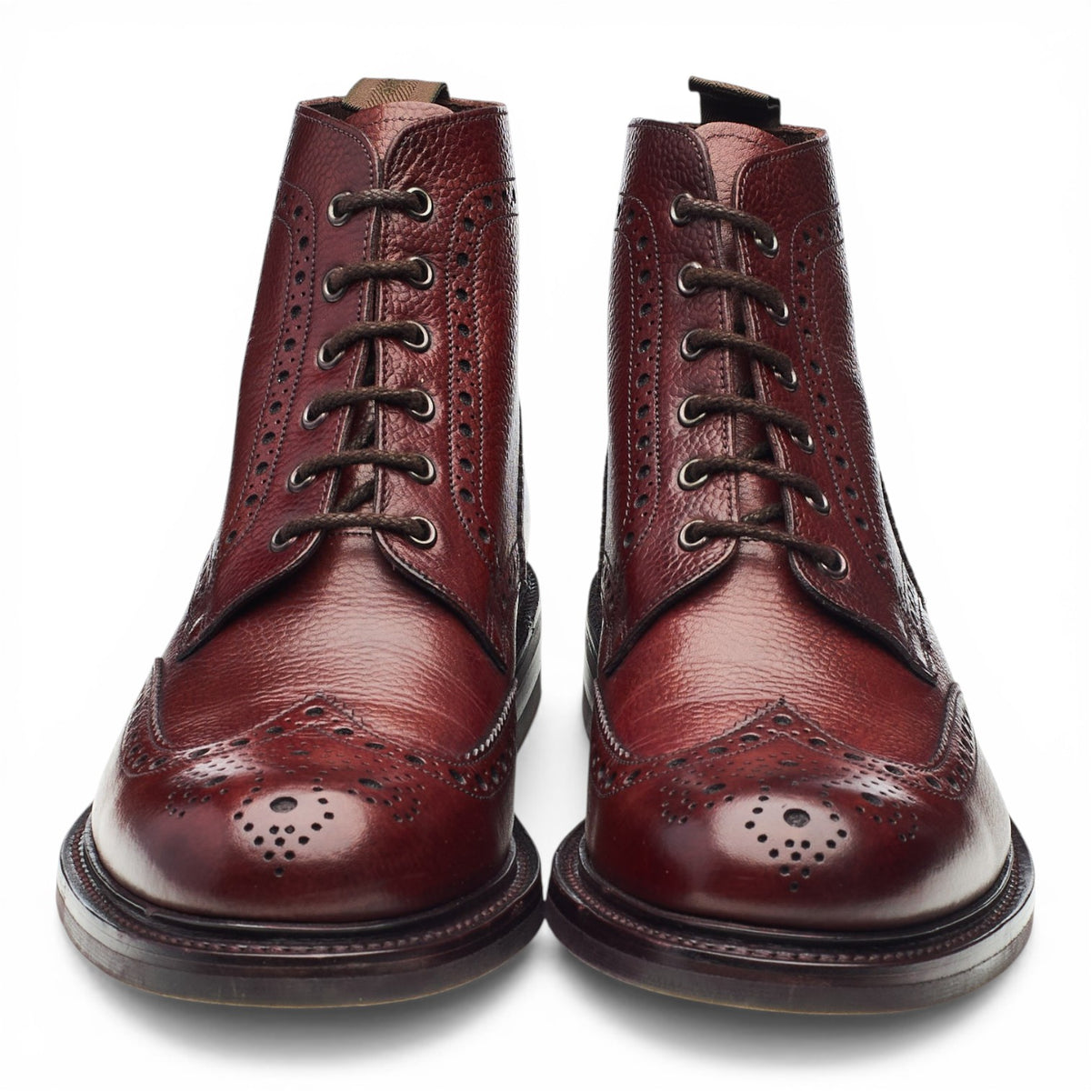 1880 'Bedale' Oxblood Grain Leather Brogue Boots UK 9.5 G