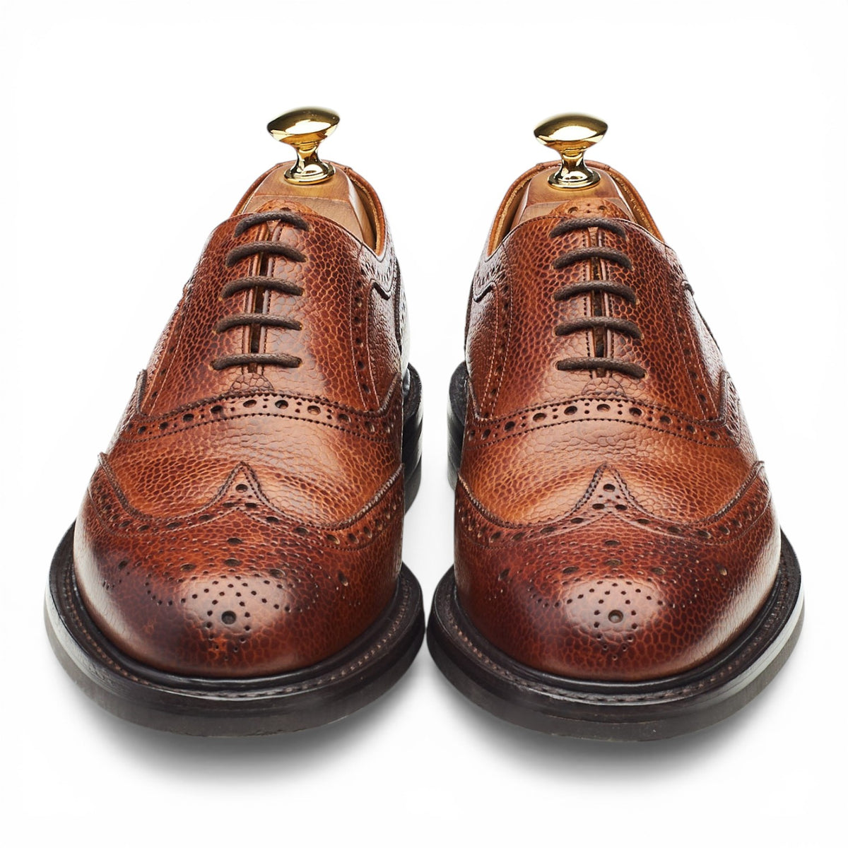 'Hythe' Tan Brown Grain Leather Oxford Brogues UK 6 F