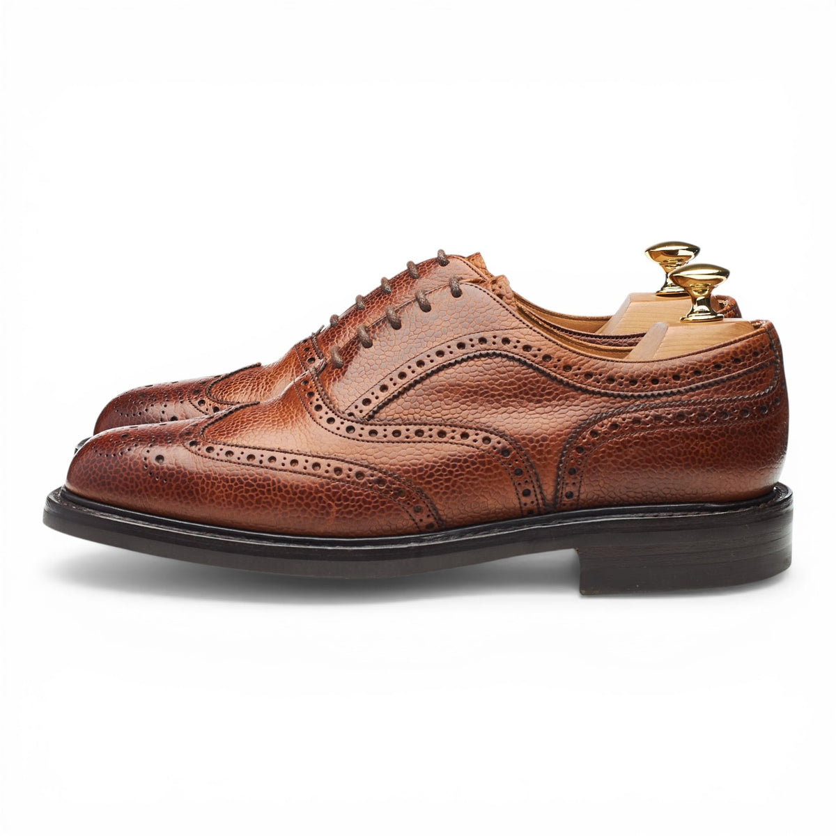 'Hythe' Tan Brown Grain Leather Oxford Brogues UK 6 F