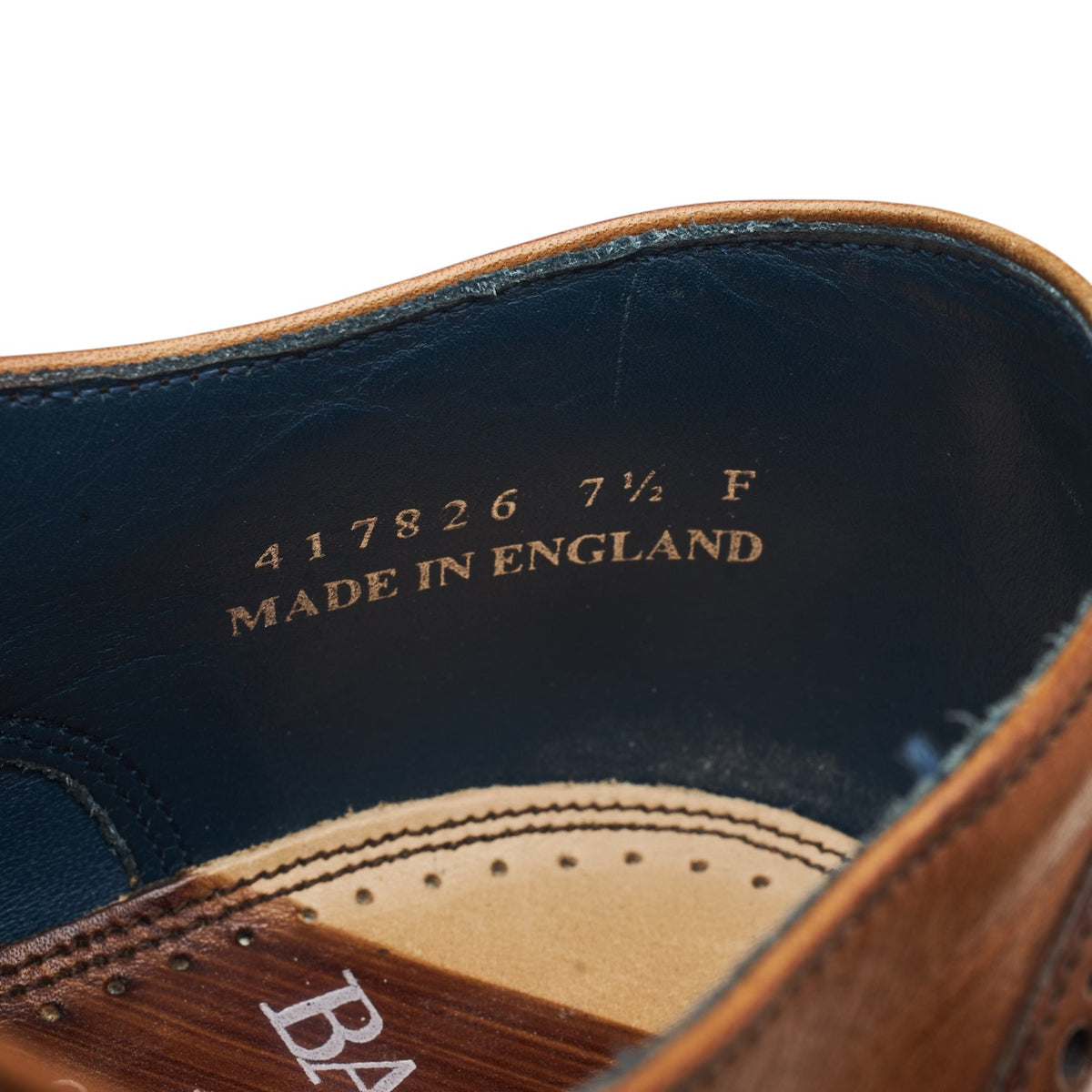 'Valiant' Tan Brown Leather Oxford Brogues UK 7.5 F