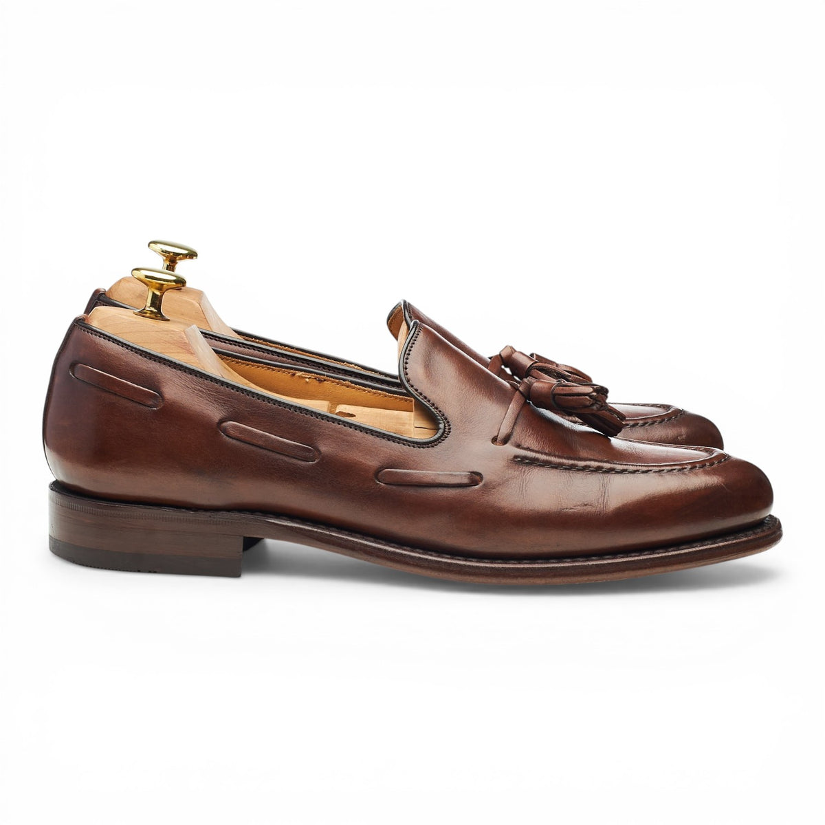 'Utah' Brown Leather Tassel Loafers UK 8.5 F
