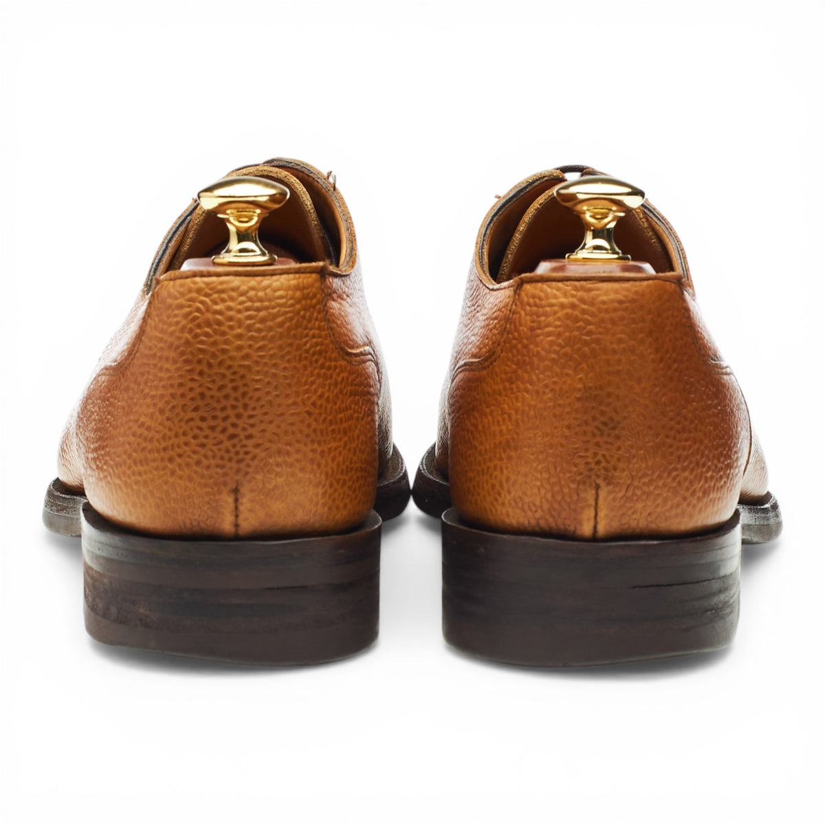 'Charlton' Tan Brown Grain Leather Split Toe Derby UK 9.5 F