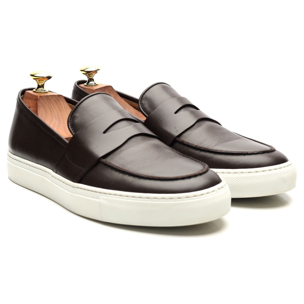 &#39;Alberto Moro&#39; Dark Brown Leather Sneakers UK 7 EU 41