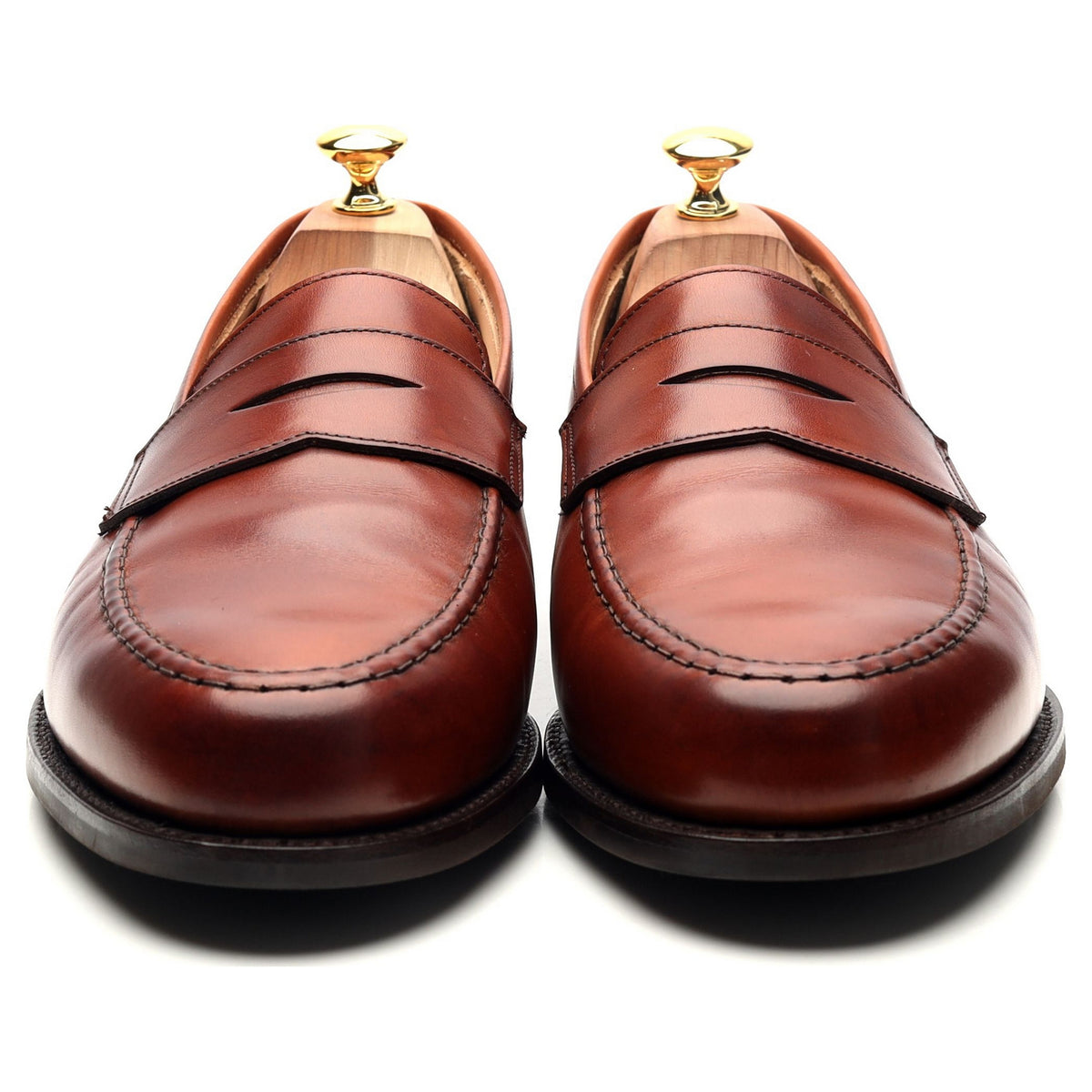 &#39;Boston&#39; Tan Brown Leather Loafers UK 11 E