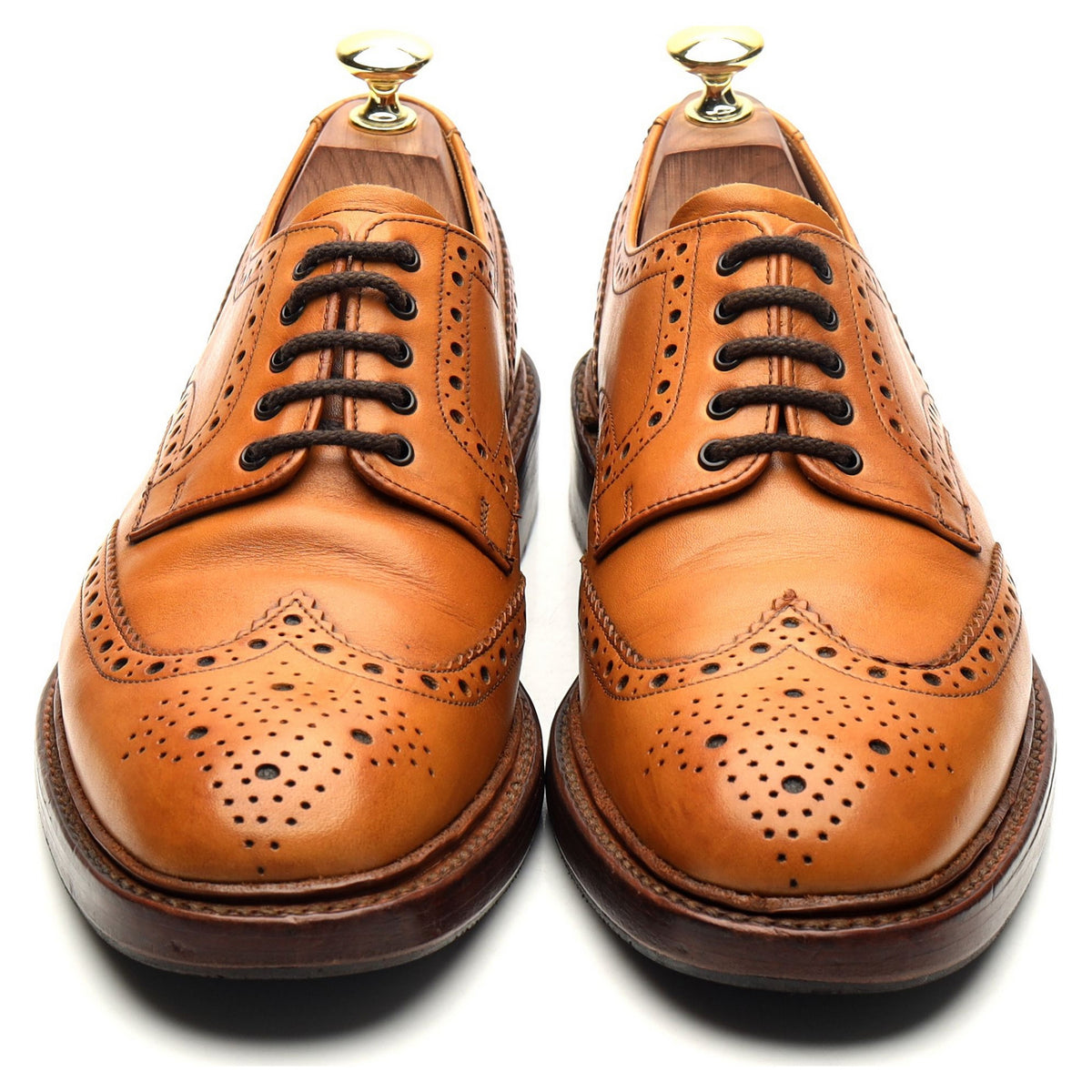 1880 &#39;Chester&#39; Tan Brown Leather Derby Brogues UK 7 F