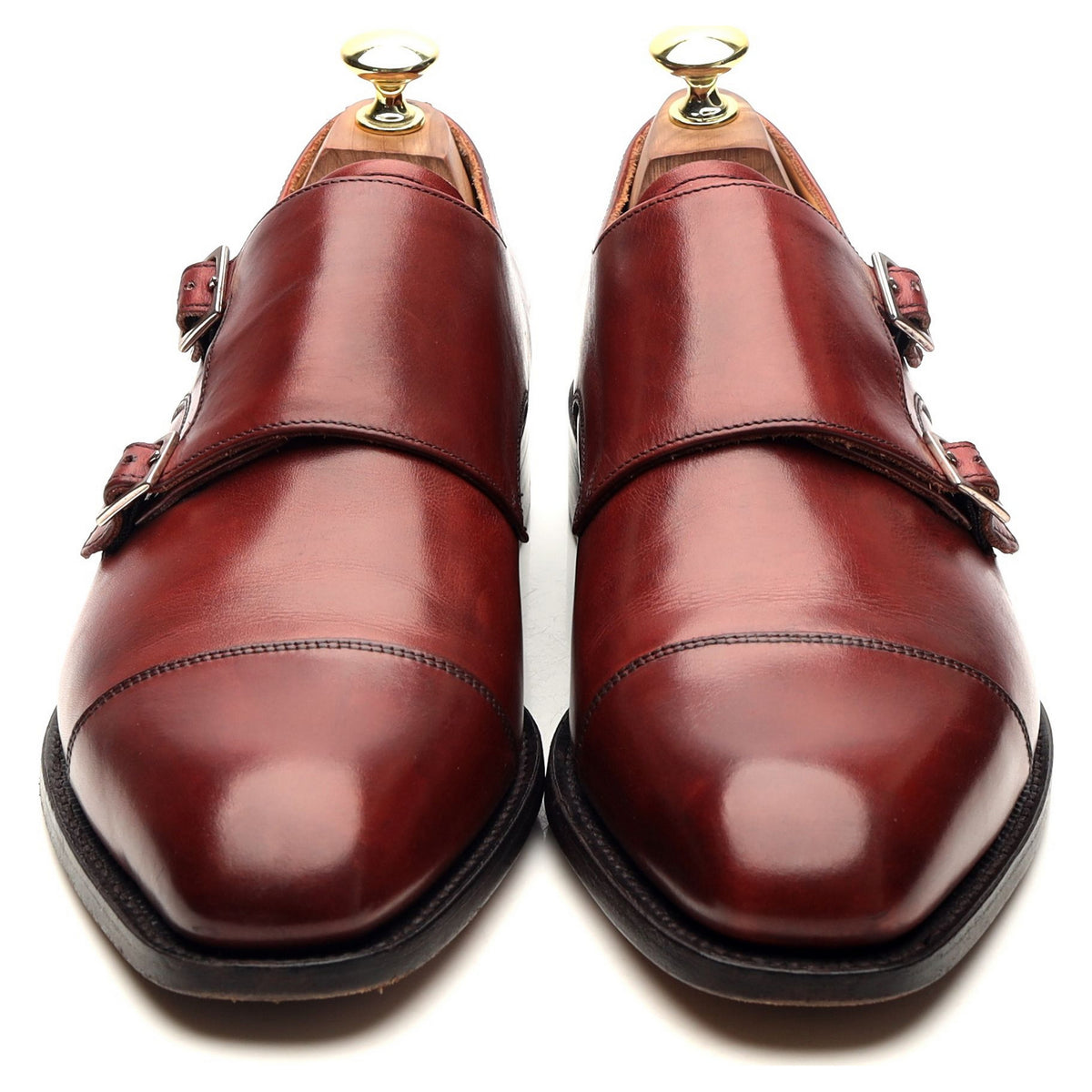 Burgundy Leather Double Monk Strap UK 7.5 FX