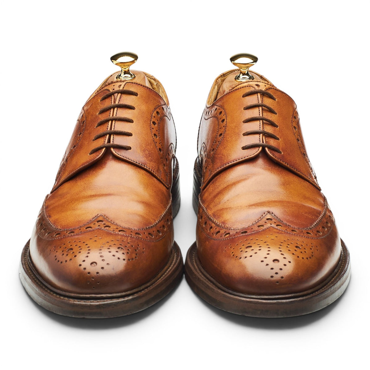 Tan Brown Leather Derby Brogues UK 11 F