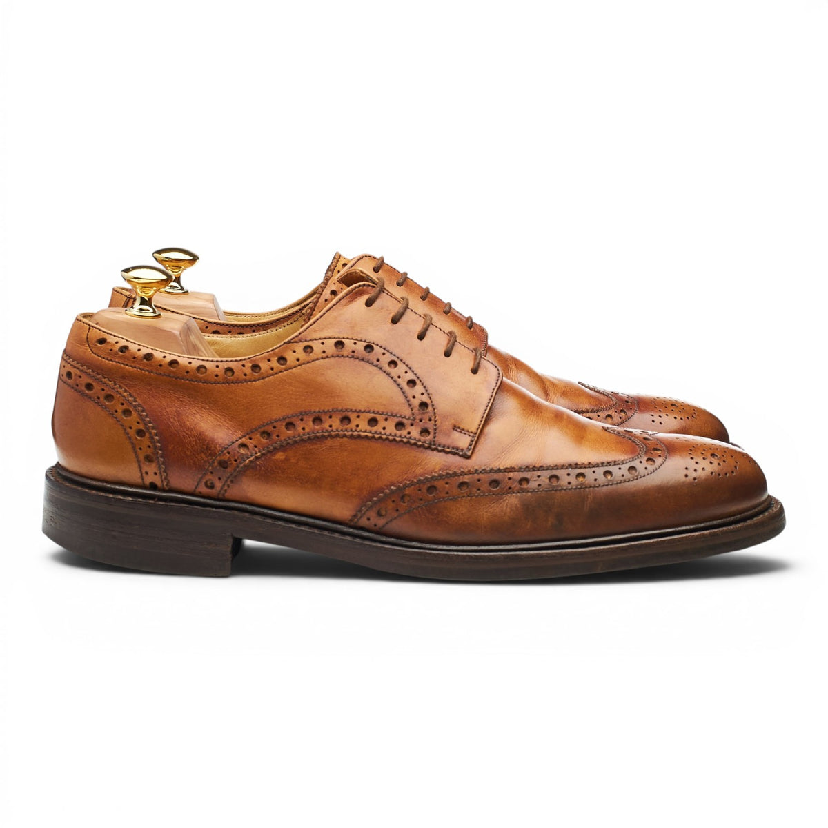 Tan Brown Leather Derby Brogues UK 11 F